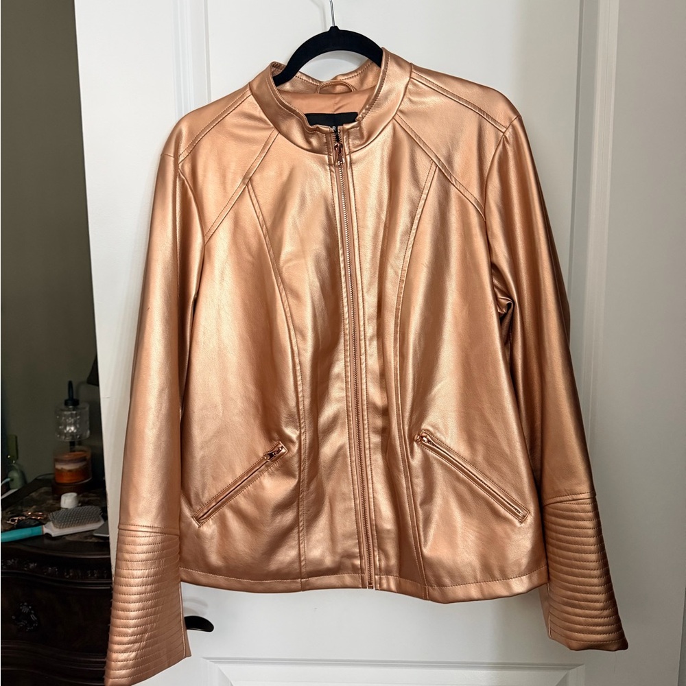Torrid Shiny Copper Leather Jacket
